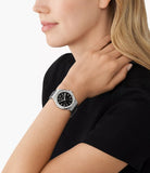  Shop Authentic Michael Kors Lennox Quartz Black Dial Grey Leather Strap Watch For Women - MK7309 - Luxxuri