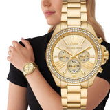  Shop Authentic Michael Kors Wren Chronograph Gold Dial Gold Steel Strap Watch for Women - MK7428 - Luxxuri