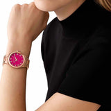  Shop Authentic Michael Kors Lennox Analog Pink Dial Rose Gold Steel Strap Watch for Women - MK7462 - Luxxuri