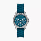 Shop Authentic Michael Kors Mini Pilot Pave Blue Dial Blue Silicone Strap Watch for Women - MKO1004 - Luxxuri