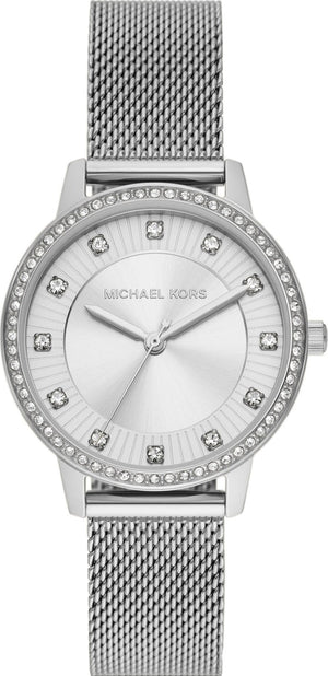  Shop Authentic Michael Kors Quartz Crystals White Dial Silver Mesh Strap Watch for Women - MKO1013 - Luxxuri