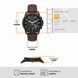  Shop Authentic Armani Exchange Outerbanks Chronograph Black Dial Brown Leather Strap Watch For Men - AX1732 - Luxxuri