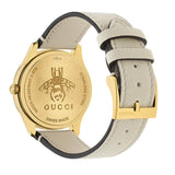  Shop Authentic Gucci G Timeless Quartz Gold Dial Beige Leather Strap Watch For Women - YA1264180 - Luxxuri