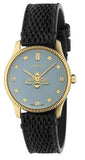  Shop Authentic Gucci G Timeless Quartz Blue Dial Black Leather Strap Watch For Men - YA1265018 - Luxxuri