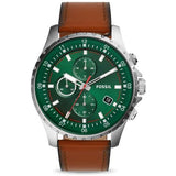  Shop Authentic Fossil Dillinger Luggage Chronograph Green Dial Brown Leather Strap Watch for Men - FS5734 - Luxxuri