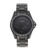  Shop Authentic Fossil Riley Multifunction Black Dial Black Steel Strap Watch for Women - ES4519 - Luxxuri