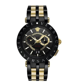  Shop Authentic Versace V-Race Analog Quartz Black Dial Two Tone Steel Strap Watch For Men - VEBV00619 - Luxxuri