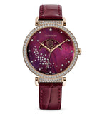  Shop Authentic Swarovski Passage Moon Phase Red Dial Red Leather Strap Watch for Women - 5613323 - Luxxuri
