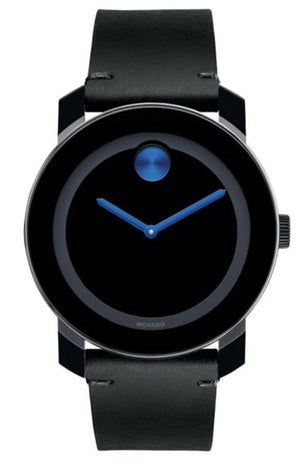  Shop Authentic Movado Bold TR90 Black Dial Black Leather Strap Watch For Men - 3600307 - Luxxuri