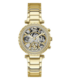  Shop Authentic Guess Solstice Diamonds Gold Dial Gold Steel Strap Watch for Women - GW0403L2 - Luxxuri