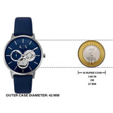  Shop Authentic Armani Exchange Cayde Chronograph Blue Dial Blue Leather Strap Watch for Men - AX2746 - Luxxuri