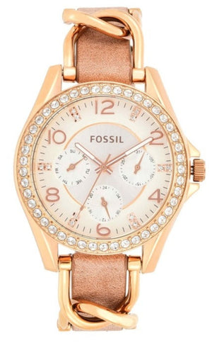  Shop Authentic Fossil Riley White Dial Sand Leather Strap Watch for Women - ES3466 - Luxxuri