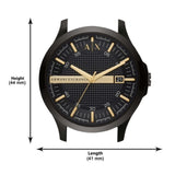  Shop Authentic Armani Exchange Hampton Chronograph Black Dial Black Steel Strap Watch For Men - AX2413 - Luxxuri