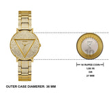  Shop Authentic Guess Trend Diamonds Gold Dial Gold Steel Strap Watch for Women - GW0512L2 - Luxxuri