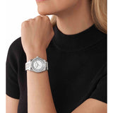  Shop Authentic Michael Kors Lexington Lux Three Hand Mother of Pearl Silver Dial Silver Steel Strap Watch for Women - MK7445 - Luxxuri