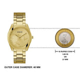  Shop Authentic Guess Cubed Analog Gold Dial Gold Steel Strap Watch For Women - GW0606L2 - Luxxuri