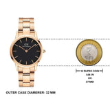  Shop Authentic Daniel Wellington Iconic Link Black Dial Rose Gold Steel Strap Watch for Women - DW00100212 - Luxxuri