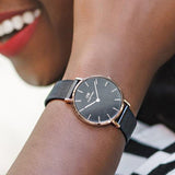  Shop Authentic Daniel Wellington Petite Ashfield Black Dial Black Mesh Strap Watch For Women - DW00100245 - Luxxuri