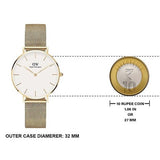  Shop Authentic Daniel Wellington Classic Petite White Dial Gold Mesh Bracelet Watch For Women - DW00100348 - Luxxuri