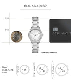  Shop Authentic Michael Kors Sage Three-Hand Mother of Pearl White Dial Silver Steel Strap Watch for Women - MK4824 - Luxxuri
