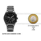  Shop Authentic Armani Exchange Drexler Chronograph Black Dial Black Steel Strap Watch For Men - AX2639 - Luxxuri