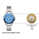  Shop Authentic Fossil Blue Dive Three Hand Blue Dial Silver Steel Strap Watch For Women - ES5353 - Luxxuri
