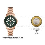  Shop Authentic Fossil Blue Dive Three Hand Green Dial Rose Gold Steel Strap Watch For Women - ES5371 - Luxxuri