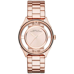 Shop Authentic Marc Jacobs Tether Transparent Rose Gold Dial Rose Gold Steel Strap Watch for Women - MBM3414 - Luxxuri