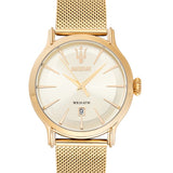 Shop Authentic Maserati Epoca Golden Dial Golden Mesh Bracelet Watch For Men - R8853118003 - Luxxuri