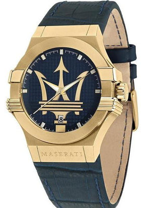  Shop Authentic Maserati Potenza Blue Dial Blue Leather Strap Watch For Men - R8851108035 - Luxxuri
