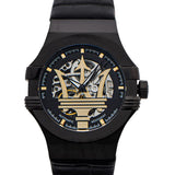  Shop Authentic Maserati Potenza Skeleton Limited Edition Black Dial Black Leather Strap Watch For Men - R8821108027 - Luxxuri