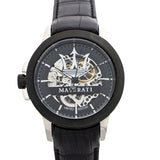  Shop Authentic Maserati Potenza Automatic Black Dial Black Leather Strap Stainless Steel Watch For Men - R8821119006 - Luxxuri