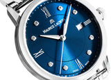  Shop Authentic Maurice Lacroix Eliros Diamonds Blue Dial Silver Steel Strap Watch For Women - EL1094-SS002-450-1 - Luxxuri