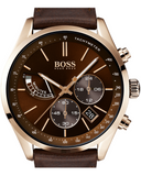  Shop Authentic Hugo Boss Grand Prix Brown Dial Brown Leather Strap Watch for Men - 1513605 - Luxxuri