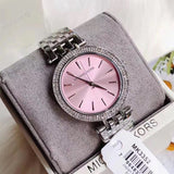  Shop Authentic Michael Kors Darci Crystal Pink Dial Silver Stainless Steel Strap Watch for Women - MK3352 - Luxxuri