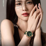  Shop Authentic Michael Kors Parker Chronograph Green Dial Green Leather Strap Watch For Women - MK6985 - Luxxuri