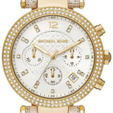  Shop Authentic Michael Kors Parker Chronograph White Dial White Leather Strap Watch For Women - MK6916 - Luxxuri
