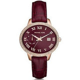  Shop Authentic Michael Kors Whitley Quartz Burgundy Dial Burgundy Leather Strap Watch For Women - MK2430 - Luxxuri