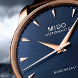  Shop Authentic Mido Baroncelli Automatic Midnight Blue Dial Brown Leather Strap Watch For Women - M7600.3.65.8 - Luxxuri