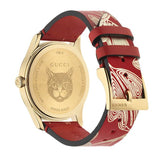  Shop Authentic Gucci G Timeless Quartz Red Dial Red Leather Strap Watch For Women - YA1264054 - Luxxuri