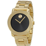  Shop Authentic Movado Bold Black Dial Gold Steel Strap Unisex Watch - 3600397 - Luxxuri