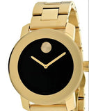  Shop Authentic Movado Bold Black Dial Gold Steel Strap Unisex Watch - 3600397 - Luxxuri