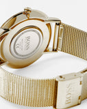  Shop Authentic Hugo Boss Horizon Quartz Black Dial Gold Mesh Bracelet Watch For Men - 1513735 - Luxxuri