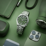  Shop Authentic Citizen Tsuyosa Automatic Camouflage Green Dial Silver Steel Strap Watch For Men - NJ0159-86X - Luxxuri