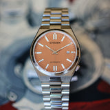 Shop Authentic Citizen Tsuyosa Automatic Salmon Orange Dial Silver Steel Strap Watch For Men - NJ0159-86Z - Luxxuri