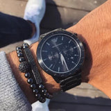  Shop Authentic Emporio Armani Mario Chronograph Black Dial Black Steel Strap Watch For Men - AR11242 - Luxxuri