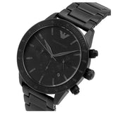  Shop Authentic Emporio Armani Mario Chronograph Black Dial Black Steel Strap Watch For Men - AR11242 - Luxxuri