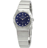  Shop Authentic Omega Constellation Manhattan Quartz Diamonds Blue Dial Silver Steel Strap Watch for Women - 131.10.25.60.53.001 - Luxxuri