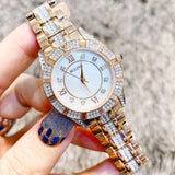  Shop Authentic Bulova Crystal Mother of Pearl Dial Rose Gold Steel Strap Watch for Women - 98L197 - Luxxuri