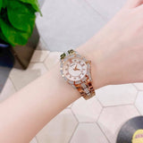  Shop Authentic Bulova Crystal Mother of Pearl Dial Rose Gold Steel Strap Watch for Women - 98L197 - Luxxuri